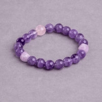 Amethyst & Rose Quartz Bracelet - knjyshop Crystal Bracelet