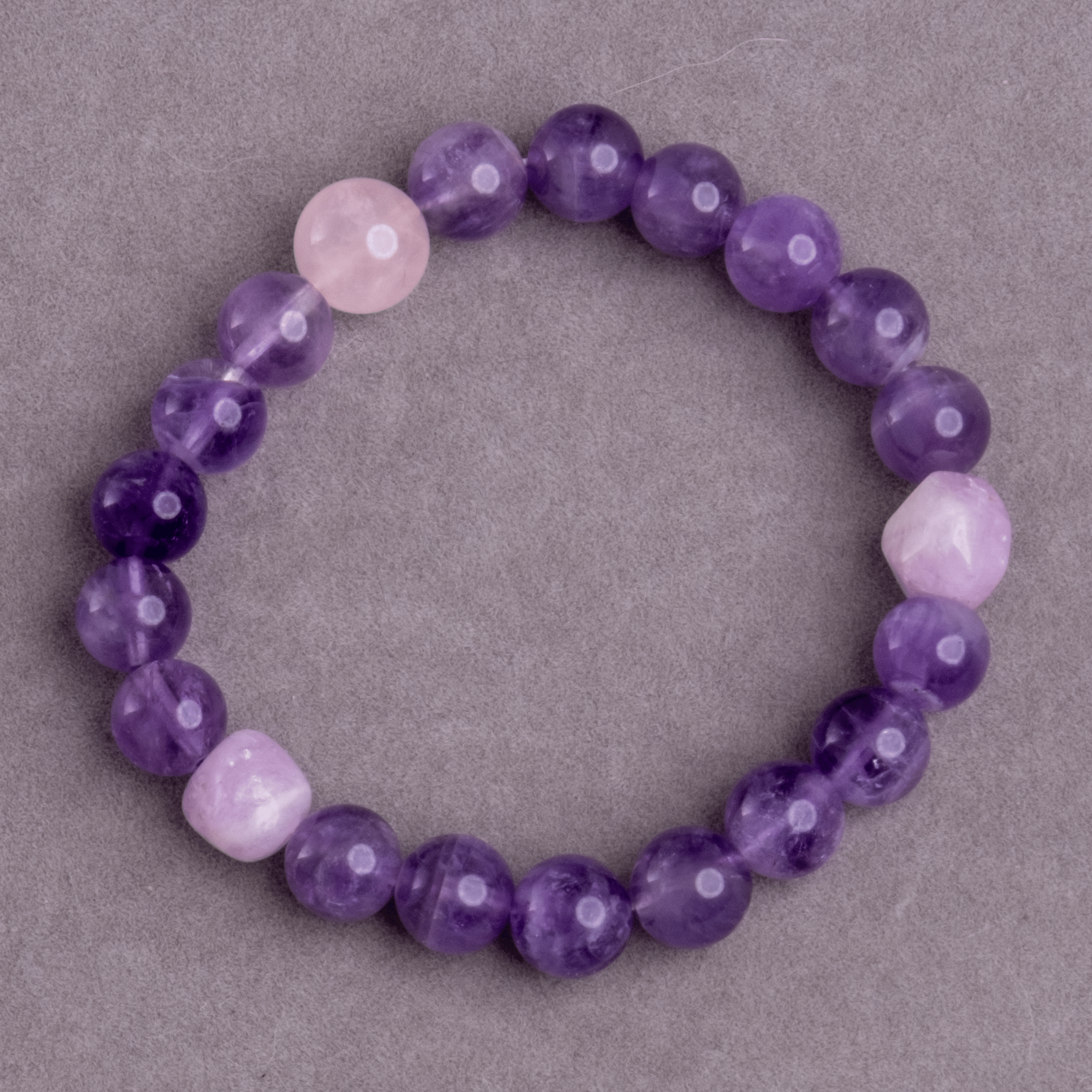 Amethyst & Rose Quartz Bracelet - knjyshop