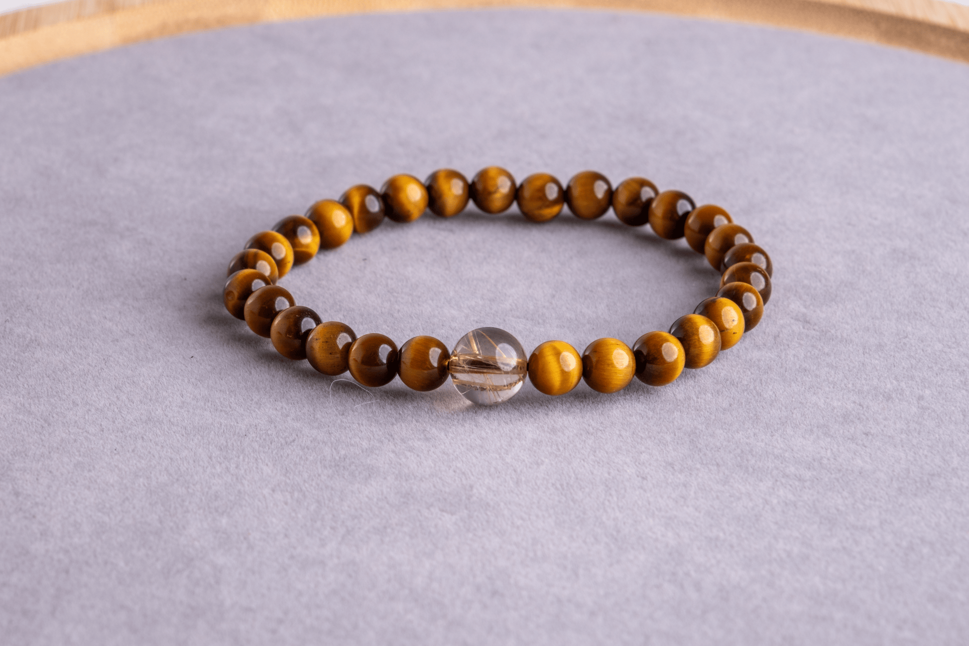 Tiger's Eye & Rutilated Quartz Bracelet - knjyshop